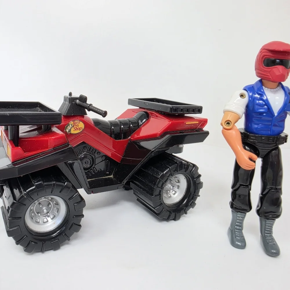 Tree House Kids Mighty Rigz Black & Red Bass Pro Shops ATV  4-Wheeler W/Driver